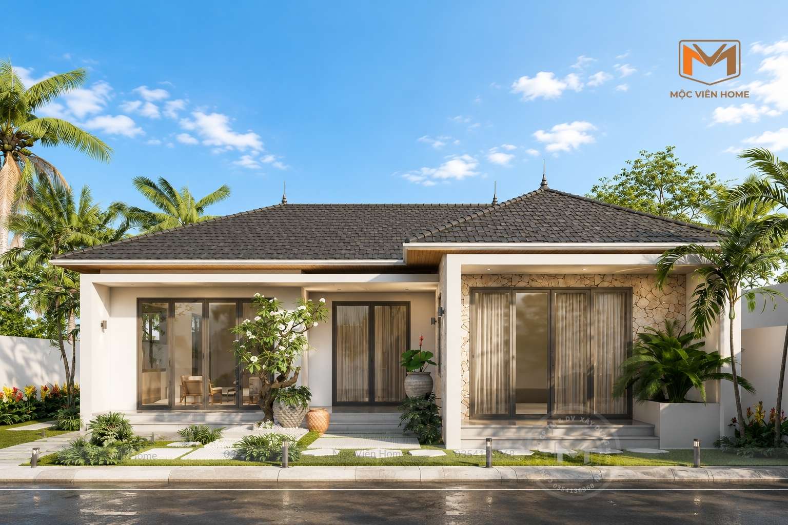 Mẫu Nhà Vườn 1 Tầng Hiện Đại – Kiến Tạo Không Gian Sống Xanh Và Bình Yên - MV00126